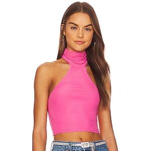 Pink Halter Neck Women's Top